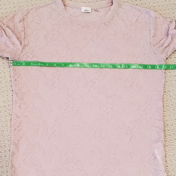 Wilfred Aritizia Dusty Pink Stretchy Sheer Floral Jacquard Top, Med. EUC - Picture 9 of 15